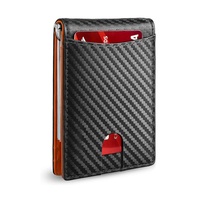 Dompet & Tempat Kartu Pria & Wanita Kulit Asli Minimalis RFID Anti-pencurian, Logo Custom Tersedia