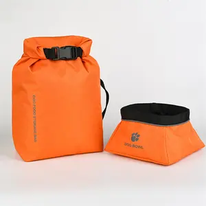 Bolsa de viaje plegable para comida de perros, cuenco de comida para mascotas, contenedor de viaje, almacenamiento para acampar y hacer senderismo