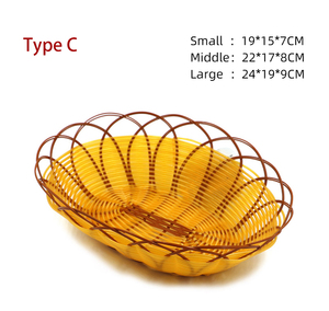 Panier de rangement pliable en polyrotin tressé KCT en PP, écologique, pour pain, fruits, légumes, collations - Présentoir de service - Product Image 5