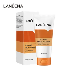 LANBENA טבעי ויטמין C ניקוי עמוק הלבנת לחות קצף ניקוי פנים פנים לשטוף