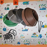 Bordure de pelouse en plastique imperméable - Bordure de jardin flexible, conception sans creuser pour les parterres de fleurs, les allées et la décoration de la cour