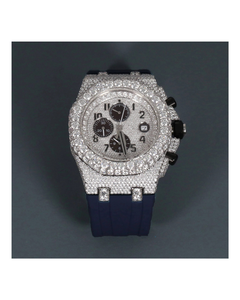 นาฬิกาจับเวลา JomboLuxury รุ่น Iced Out ประดับเพชรเต็มหน้าปัดทรงแปดเหลี่ยม สายยาง ระบบออโตเมติก สำหรับผู้ชาย สไตล์ฮิปฮอป - Product Image 1