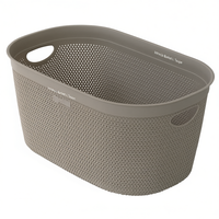 Belli E Forti Intreccio Basket L Taupe 570x370x275mm PP Tressé Durable Minimaliste Rectangulaire Organisateur de Salle de Bain et de Vêtements sur Pied