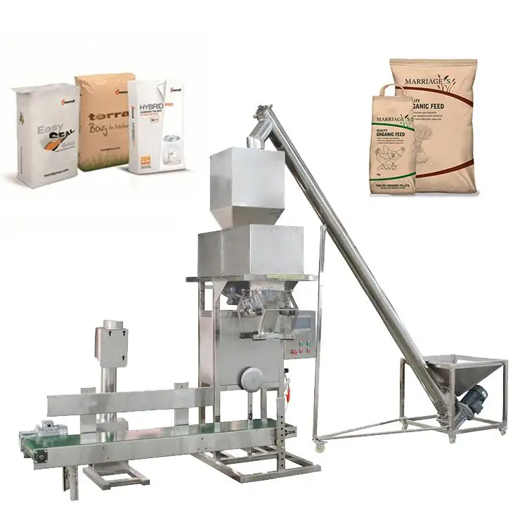 5kg 25kg 50kg Bulk Bag Powder Food Ingredients Additive Automatic Flour Filling Sewing Packing Machine