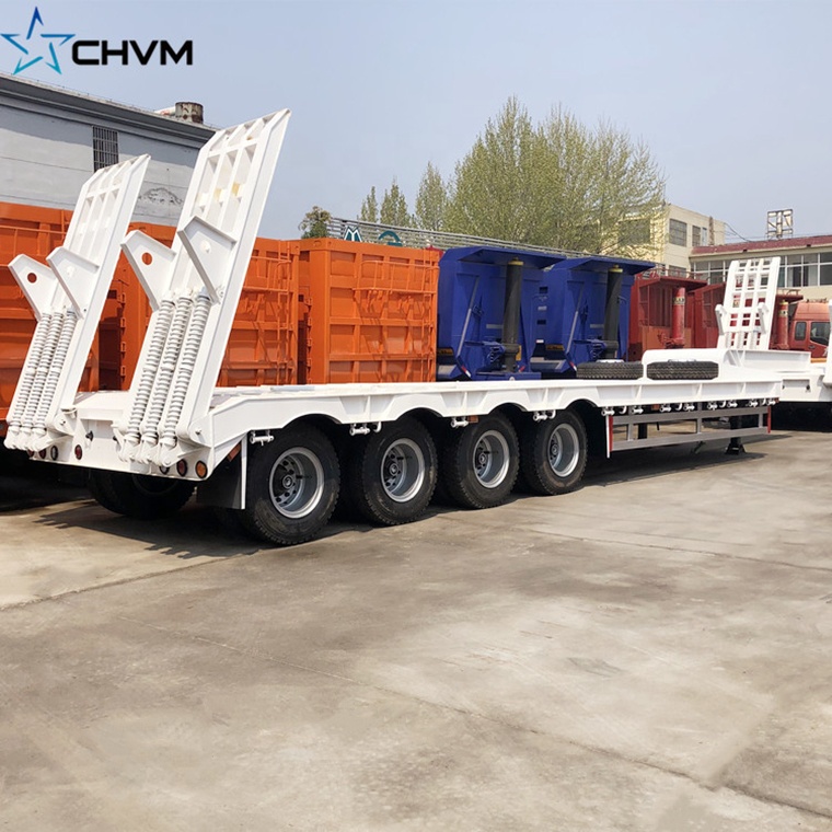 Orthaus v4 полуприцеп. Полуприцеп тонар 16 5 метров. Полуприцеп с погрузчиком на хвосте. 4 axle lowbed semi trailer. Прицеп 4 оси.