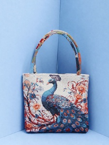 Bolso Tote de Lona Reversible Estilo Bohemio con Diseño de Paisaje Urbano Étnico Vintage, Bolso Tejido Casual Pequeño para Mujer - Product Image 5
