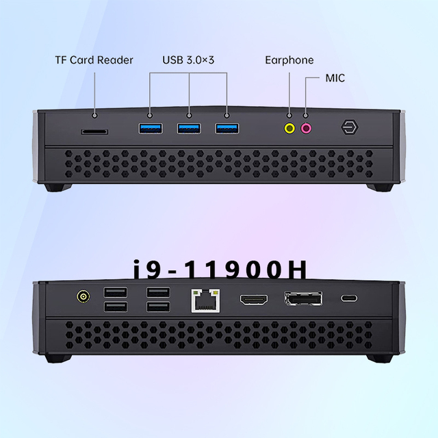 Portable 11Th Gen 8Ram Nuc Nvme 64Gb Ram 2Tb Ddr4 Gamer Game Office Station In-Tel Intel Core I9 11900H Gaming Mini Pc