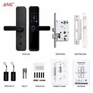 Kunci Pintu Biometrik Pintar ANG dengan Kata Sandi Keamanan, Bekerja dengan Tuya Digital, Pasokan Baterai AA, Kunci Pintu Digital Sidik Jari - Product Image 6