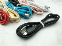 Kabel Data V8 Heavy Metal Braided Microusb Android dengan Selubung PVC, Kabel USB untuk Xiaomi Tipe-C, Kabel Pengisi Daya Komputer