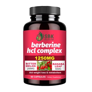 Boost Metabolism Berberine HCL Complex 1250MG Vegetable Capsules Bitter Melon Fruit Plant-Based <b>Supplement</b> for Gut Support - Product Image 1