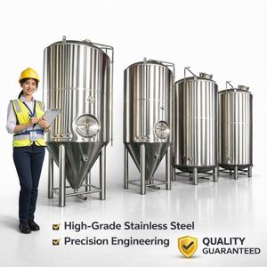 Customized 1000L 2000L 2500L 3000L 3500L 5000L 6000L 7000L 10000L 20000L Beer Fermentation tank Jacketed Conical Beer Fermenter - Product Image 4