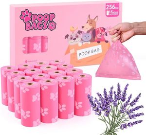 9x13 Inches <b>Pink</b> Thickened Leakproof Lavender Scent Biodegradable Portable Eco-Friendly <b>Dog</b> Poop Bags - Product Image 1