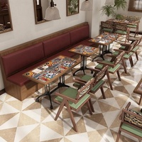 Vente en gros de mobilier de restaurant commercial, table et chaises de salle à manger, sièges modulaires pour café, cafétéria, restauration, style rétro