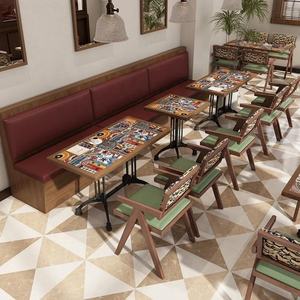 Muebles de Restaurante Comerciales al por Mayor, Estilo <span class=keywords><strong>Retro</strong></span> para Cafetería, Cafés y Catering, Cabinas Modulares, Juego de Mesas y Sillas para Comedor - Product Image 3