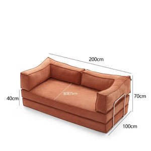 Divano Letto Modulare Moderno ed Ecologico, in Tessuto <span class=keywords><strong>Quadrato</strong></span> con Spugna ad Alta Densità, Estensibile e Convertibile per <span class=keywords><strong>Soggiorno</strong></span> - Product Image 4