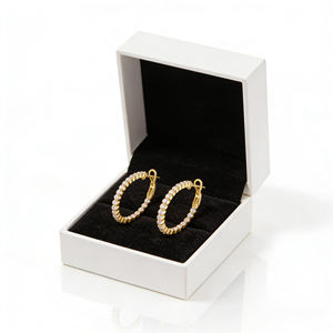 14K Solid Gold Lab Grown Diamond Fashion Earrings VVS-VS Quality 3.50ct Unisex <b>Wedding</b> Party IG for Certified - Product Image 3