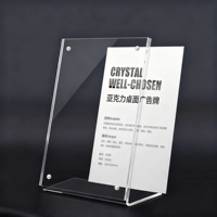 Présentoir de menu personnalisé en acrylique L Decca, carte de prix, panneau d'affichage imprimé pour table, en acrylique/PVC/plastique, pour publicité