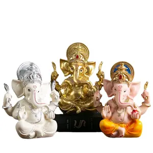 Wholesale Handicraft Ornament Hand Carved Indian Ganesha Resin Buddha Statue