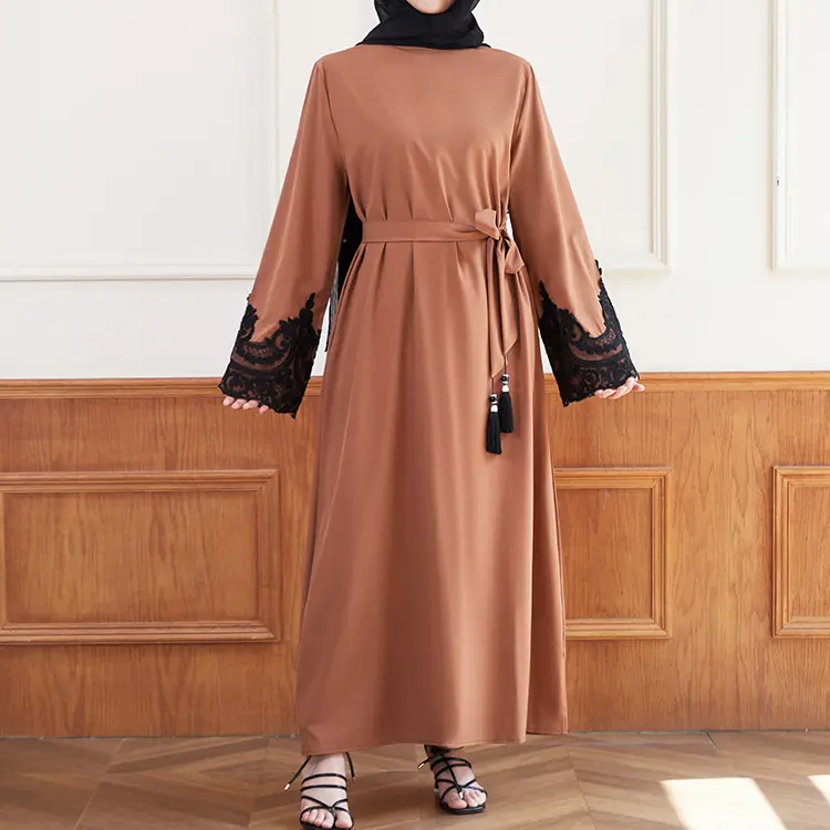 Wholesale Modest Turkish Women Islamic Clothing Muslim Casual closed abaya Dubai summer muslim women Eid dress