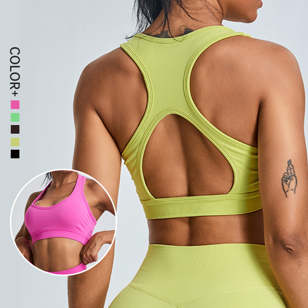SHINBENE Seamless 3.0 Cloud Racerback Women's Sports Fitness Bras Back Cutout Workout Yoga Bras