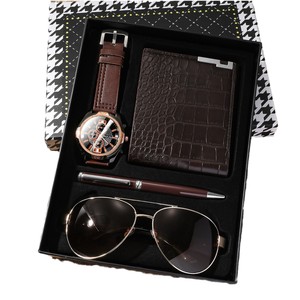 Set Regalo di Lusso SYM-23 Include Cinturino in Pelle, Portafoglio in Lega, Cintura, Occhiali e Orologio da <span class=keywords><strong>Uomo</strong></span> - Product Image 1