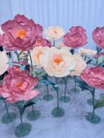 Fleurs de pivoine géantes en papier crépon faites à la main, vente en gros d'usine, pour décorations de mariage, de scène et d'événements