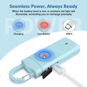 130dB OEM&ODM Personal Safety <b>Alarms</b> Keychain for Woman SOS Alert <b>Wireless</b> Call SMS GPS Location Rechargeable LED Flashlight - Product Image 2