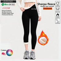 Leggings thermiques pour femmes, noirs, doublés en polaire, taille haute, épais, doublés en sherpa, pantalons de yoga, coupe slim, collants chauds pour l'hiver