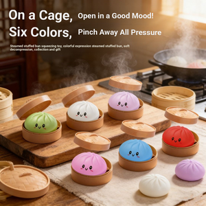 Hot Selling Custom Soft TPR Dumpling Baozi Shaped Squishy Custom Mochi Squishy Sensory <b>Fidget</b> Toys - Product Image 2
