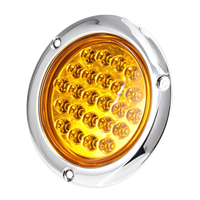 Feu arrière LED rond de 4 pouces pour camion, 24 diodes, étanche IP67, 12V 24V, feu de position latéral, de dégagement, de frein et de recul pour remorque et camping-car