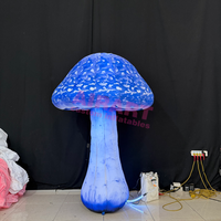 Modèle gonflable de champignon bleu, ballon gonflable personnalisé en forme de légume avec éclairage LED, champignon gonflable pour festival de musique/accessoire de scène