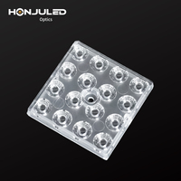 HONJU Lentille optique LED extérieure personnalisée, anti-UV, PC, IP65, angle de faisceau de 25 degrés, transmission >90%, garantie 2 ans pour éclairage de rue