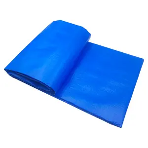 125GSM 4x5m 2.5kg蓝白色塑料机织织物HDPE层压雨罩pe篷布在坦桑尼亚热销
