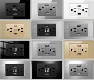 Prise murale standard américaine, panneau d'interrupteurs électriques avec 15 prises, 110V 15A, matériau ABS, application EWeLink, or, maison, hôtel - Product Image 3