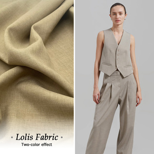 Tissu 100% polyester à effet bicolore, tissu tissé Lolis, extensible dans quatre sens, tissu Loris en spandex pour vêtements et robes pour femmes - Product Image 2
