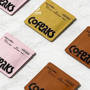 Sachets d'emballage personnalisés pour café filtre, sachets d'échantillons thermoscellables pour thé, sachets à trois soudures latérales pour poudre de café - Product Image 1