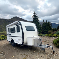 Mini-caravanes de voyage modernes et légères personnalisées, construction en aluminium, double essieux, salle de bain, pour le camping en plein air et les utilisations tout-terrain