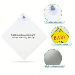 Panneaux de signalisation « Bébé à bord » en aluminium vierge personnalisables avec ventouse, pour sublimation, signalisation d'avertissement automobile - Product Image 4