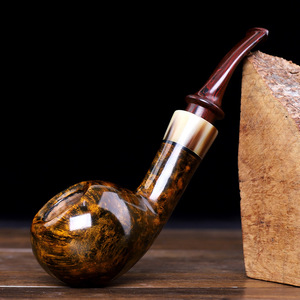 Briarwood Pipe Bent Type Handmade Imported Root Nodular Smoking Tobacco Pipe Zhejiang Origin - Product Image 1