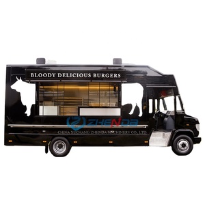 Camion de restauration de rue classique et tendance avec cuisine extérieure électrique et service après-vente, remorque alimentaire à 4 roues en acier inoxydable - Product Image 3