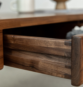 Ánh Sáng Cổ Điển Sang Trọng Rắn Gỗ Bàn Cà Phê Óc Chó Màu Đen Teapoy Di Chuyển Kết Hợp Đồ Nội Thất Phòng Khách Cho Nhà Sử Dụng - Product Image 2