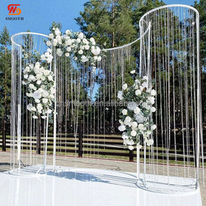 Mịn nóng bán đám cưới sân khấu bối cảnh trang trí cong kim loại khung đứng ánh sáng hạt Rèm nền đứng - Product Image 2