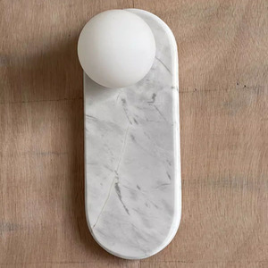 Thiết kế tối giản đá tự nhiên đá cẩm thạch trang trí thủ công mỹ nghệ calacatta Viola đá cẩm thạch Đèn bàn - Product Image 4