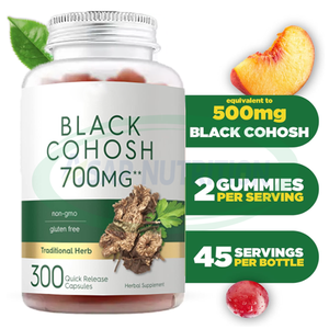 Complément alimentaire en gommes à l'extrait de racine de cohosh noir biologique ASAP OEM pour la santé de la ménopause chez les femmes adultes, qualité alimentaire - Product Image 2