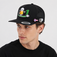 Casquettes personnalisées de haute qualité à 5 panneaux avec trous découpés au laser, chapeau de performance sportive, casquette de baseball résistante à l'eau pour hommes