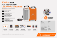 Machine de nettoyage au laser pulsé 300W, portable, à fibre optique, pour enlever la rouille sur le métal, le bois, la pierre, la peinture, nettoyage industriel