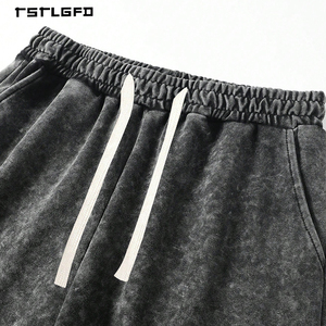 Custom Summer Casual 2 Piece <b>Set</b> Mens Distressed Tracksuits High Quality 100% Cotton Acid Wash Vintage T Shirts and Shorts <b>Set</b> - Product Image 4