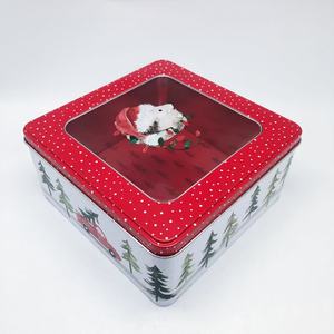 Caja de Hojalata Rectangular Grande con Acabado Mate, Tipo Concha, con Ventana para Envasado de Regalos, Impresión a Color de Alimentos - Product Image 3
