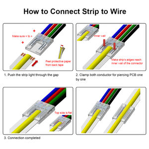 <span class=keywords><strong>Mubai</strong></span> COB LED Strip Conectores de esquina de ángulo recto 5mm 6mm 8mm 10mm 12mm 2 3 4 5 6Pin COB LED Strip Connector - Product Image 2