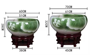 Lavabos de comptoir flottants en céramique moderne pot de lavabo pour salle de bain pour projet d'hôtel à fleurs vertes - Product Image 6